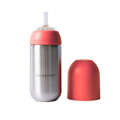 Lion & Lady Stainless Steel Straw Bottle 350ml