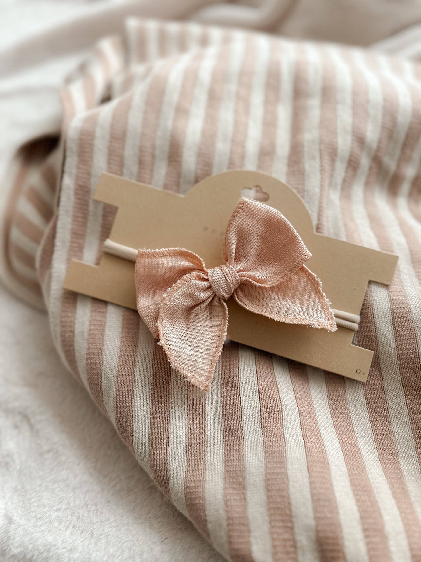 Pop Ya Tot Linen Bow Headband Blush