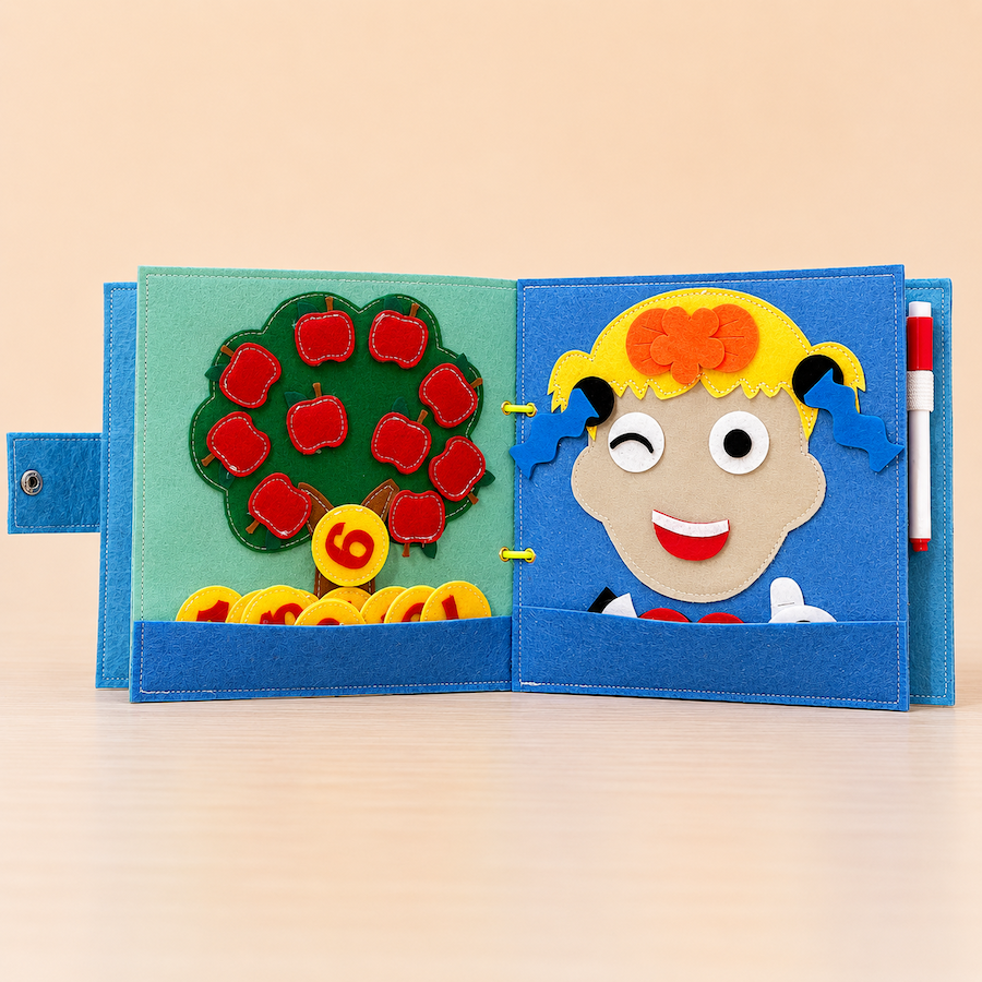 School Time Felt Busy Book | Screen-Free Educational Activity Book for Kids