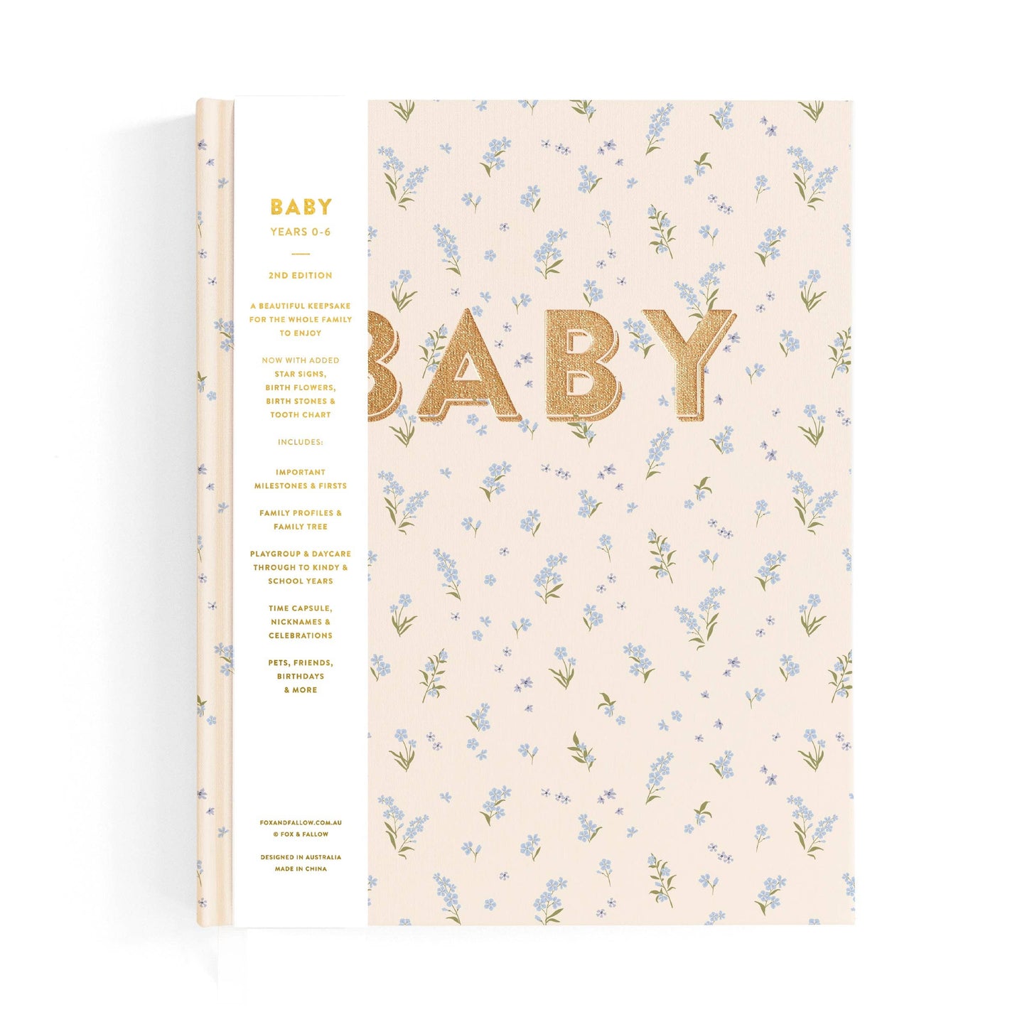 Baby book - blue floral