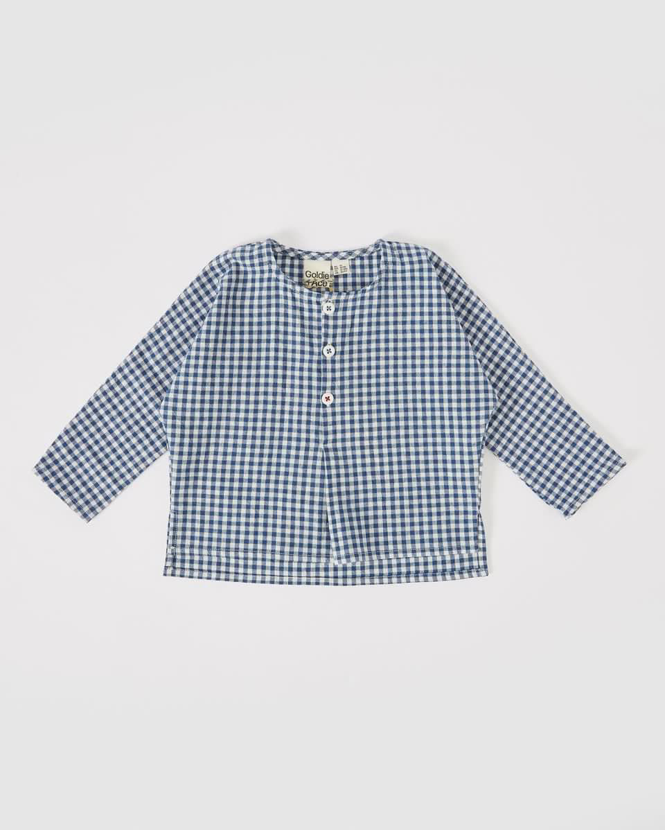 Goldie + Ace - Kya lightweight shirt - blue check