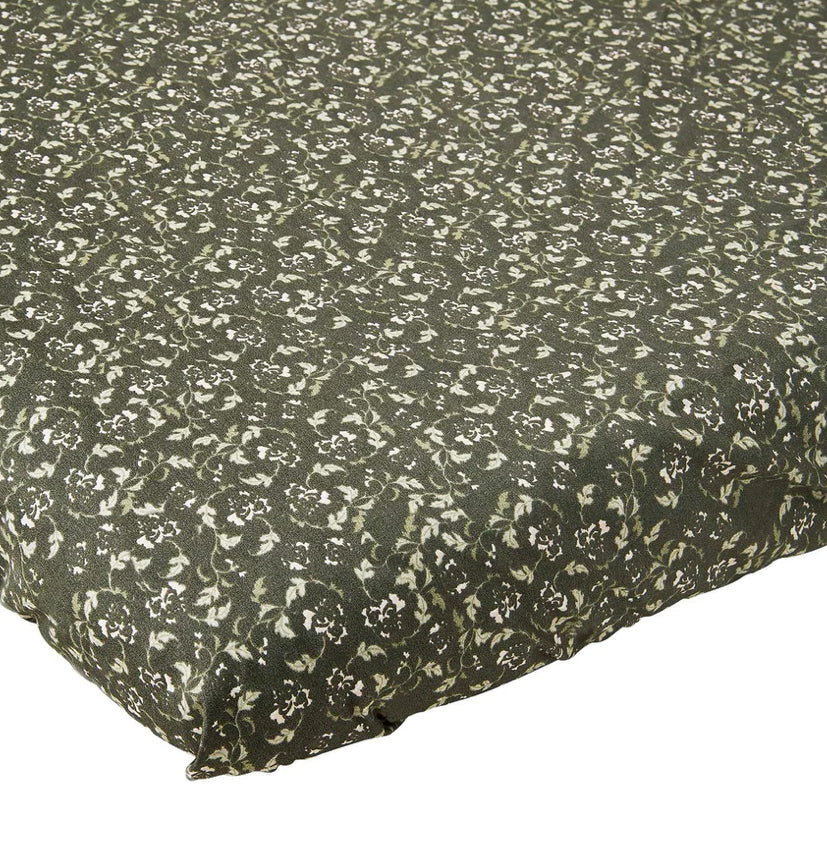 Floral moss cot fitted sheet