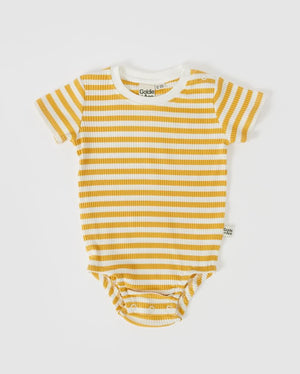 Goldie + Ace - Max short sleeve ribbed stripe romper