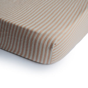Muslin cot sheet- natural stripe