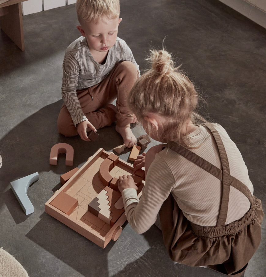 Wooden Rainbow Wagon w.Blocks