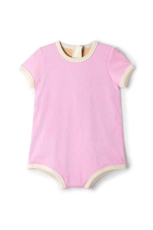 Mini Rib Onesie - Sea Pink