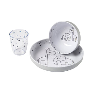 Mini Dinner set dots grey