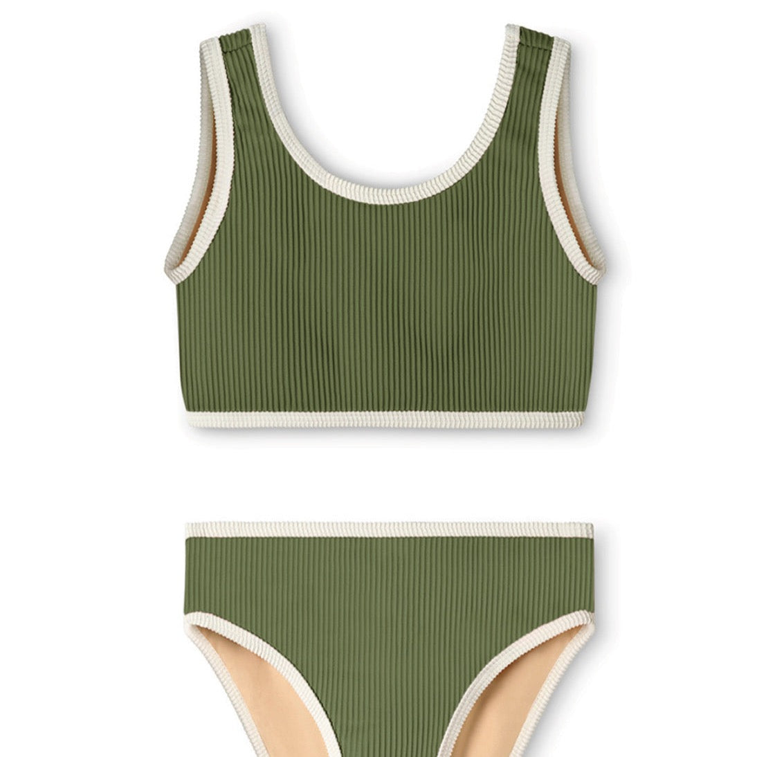 Mini Rib Scoop Bikini - Khaki