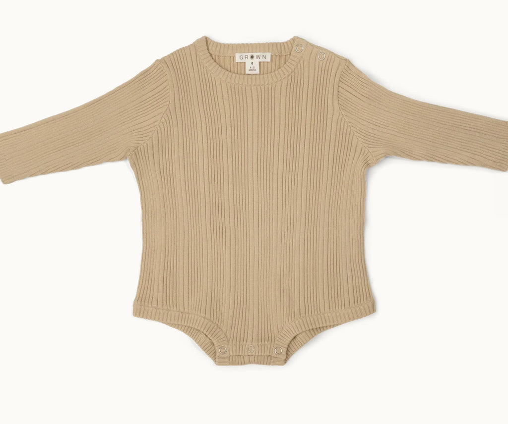 Ribbed Romper - Oyster