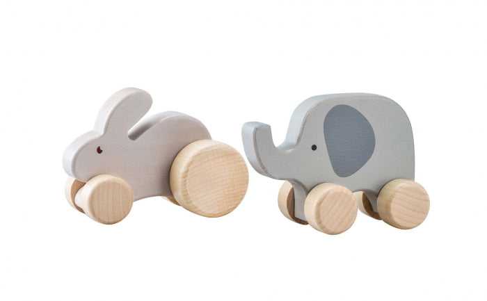 Wooden wheelie rabbit and bunny