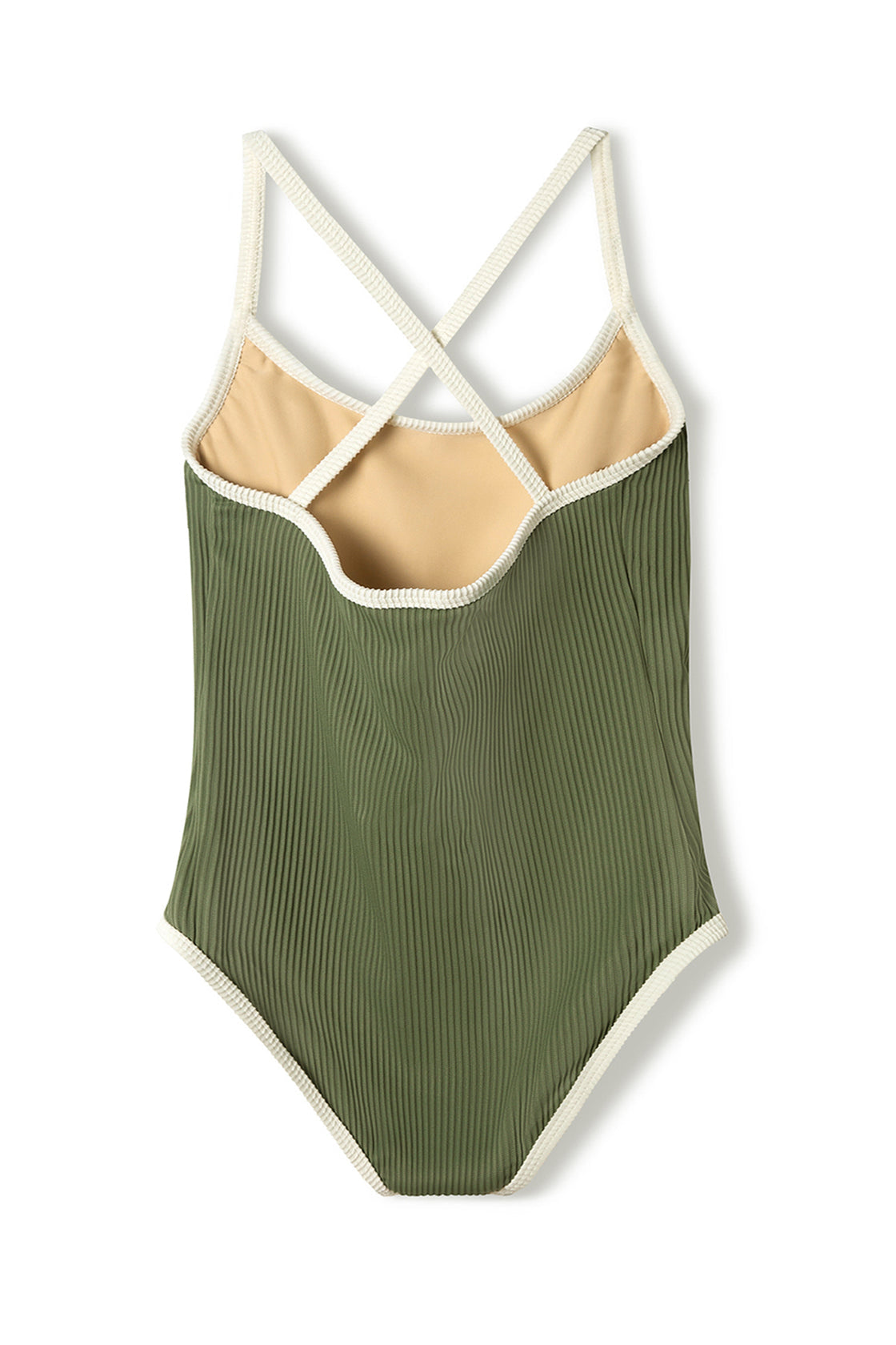 Mini Rib Cross Over One Piece - Khaki