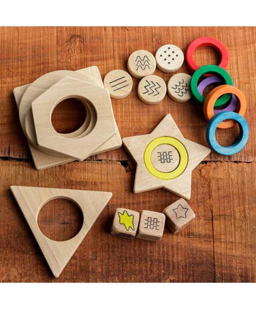 Wooden geometry set game