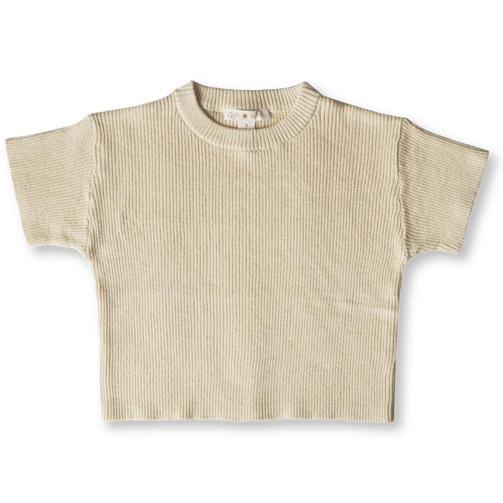 Hemp ribbed tee- Lemonade