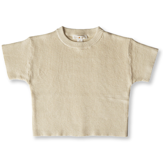 Hemp ribbed tee- Lemonade