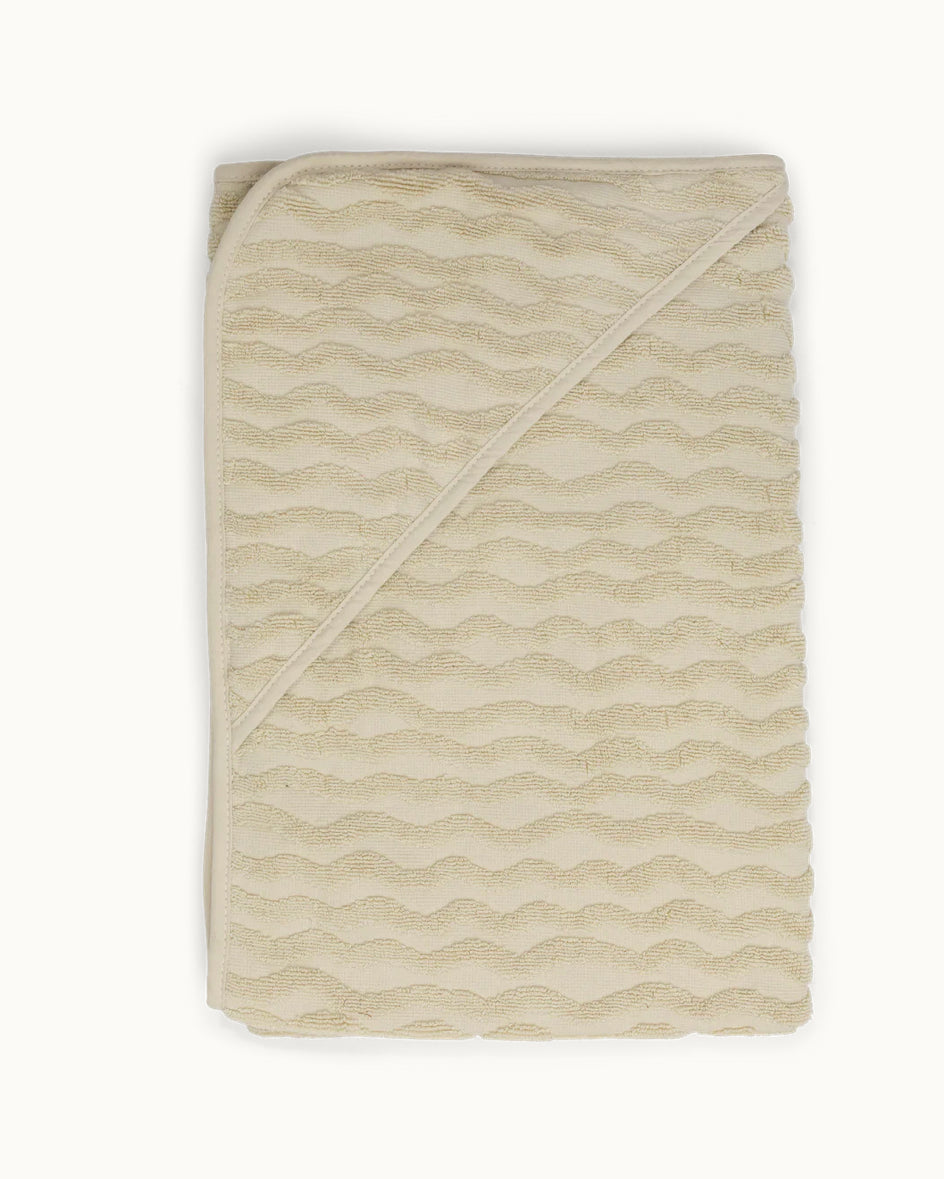 Baby hooded towel - Oyster wave