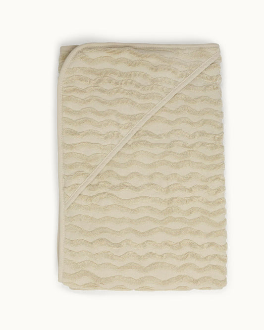 Baby hooded towel - Oyster wave