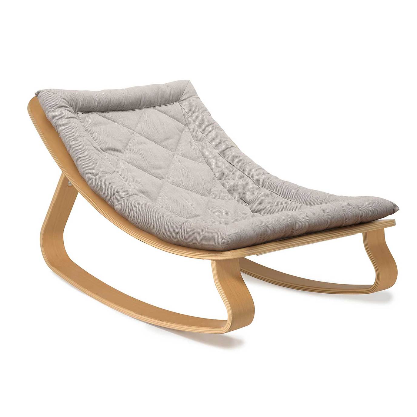 Levo Baby Rocker in Beech with Sweet Grey Cushion