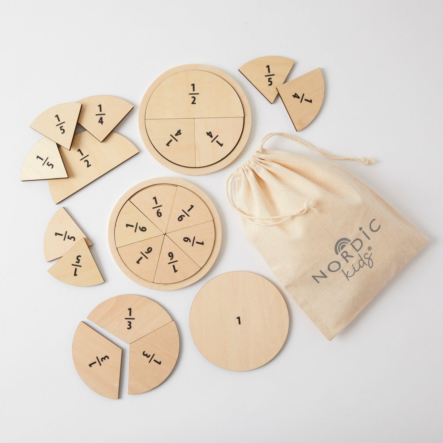 Wooden Fraction puzzle