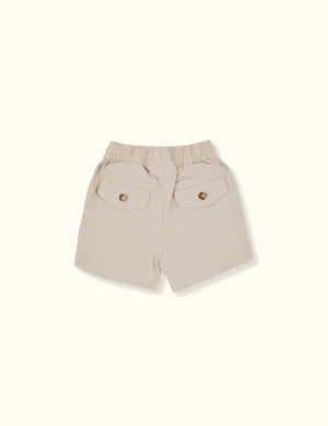 Noah linen cotton shorts- Bone