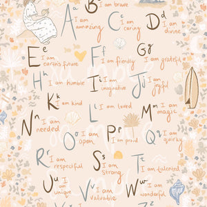 By the shore - Alphabet affirmation chart