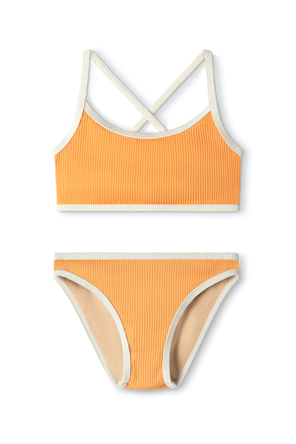 Mini Rib Cross Over Bikini Tangerine