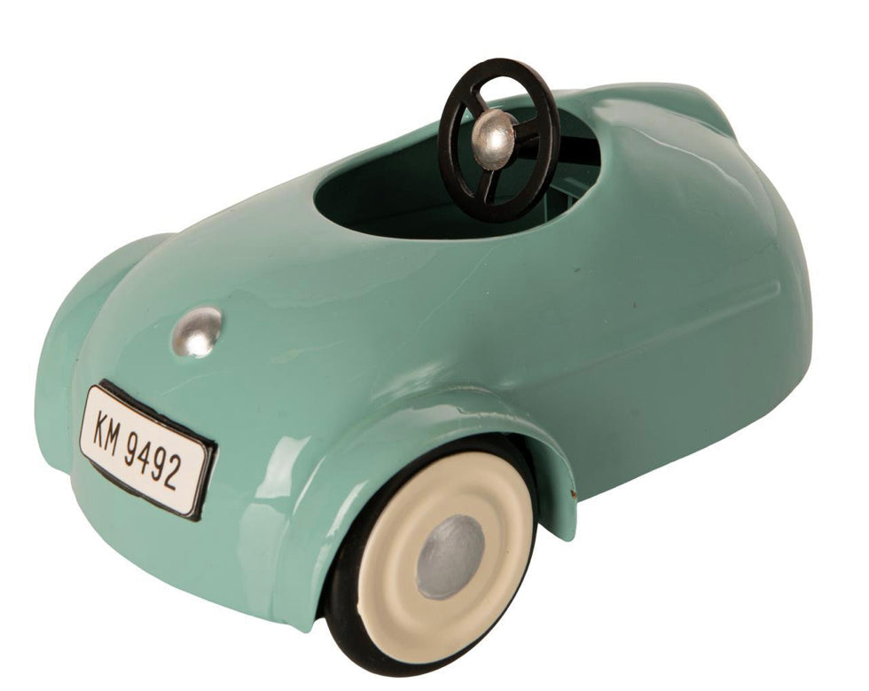 Maileg Mouse, car and garage - blue