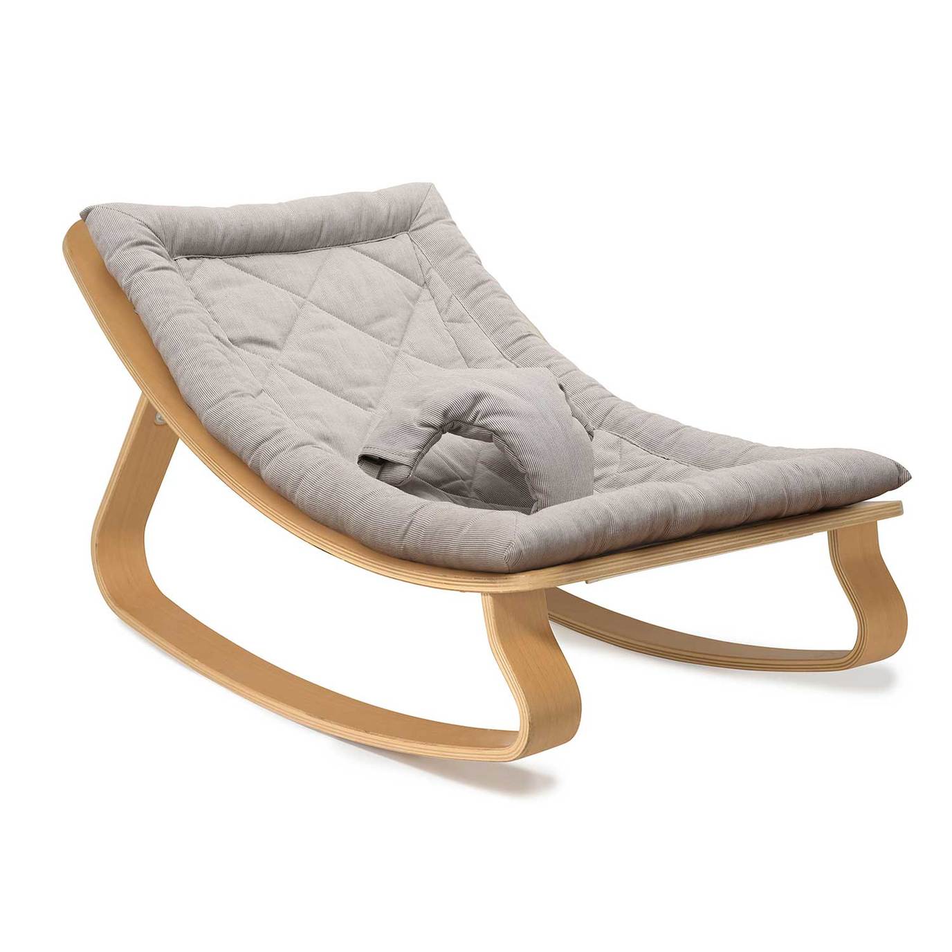 Levo Baby Rocker in Beech with Sweet Grey Cushion