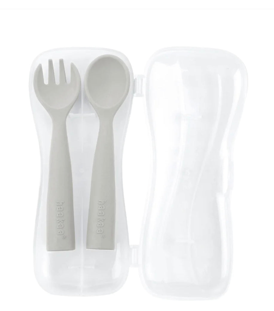 Haakaa bendy silicone cutlery set